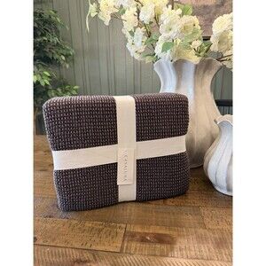 King PLUS Textured Waffle Coverlet Dark Fig - Casaluna NEW